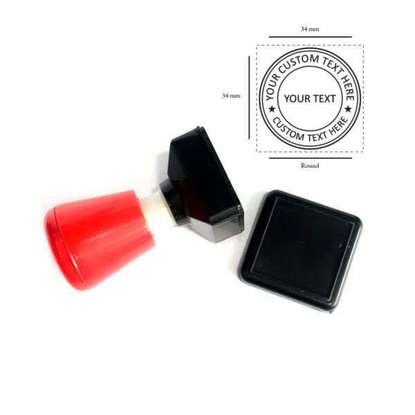 SELF INK RUBBER ROUND STAMP 34 X 34 MM